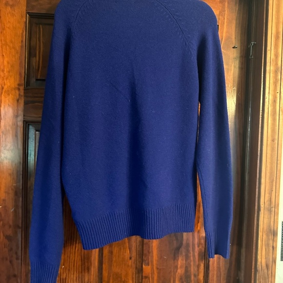 J. Crew Men's Deep Blue Crewneck Wool Sweater. - Picture 3 of 3